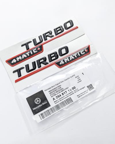 Mercedes Benz Gloss Black Red TURBO 4MATIC+PLUS Letters Emblem Badges A2548171300
