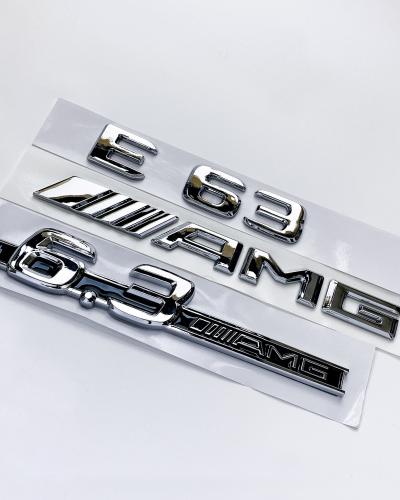 Mercedes Benz Chrome " E63+ AMG + 6.3 AMG" Letters Trunk Emblem Badge Sticker