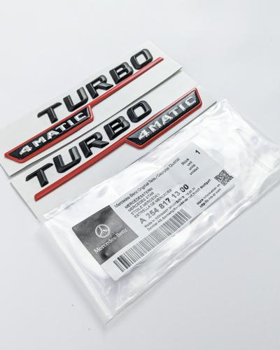 Mercedes Benz Gloss Black Red TURBO 4MATIC Letters Emblem Badges A2548171300