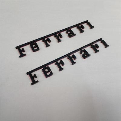 Set of 2 Ferrari Manifold Badge Emblem Matte Black Modify New (15cm*2.05cm)