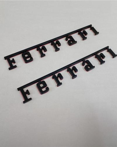 Set of 2 Ferrari Manifold Badge Emblem Matte Black Modify New (15cm*2.05cm)