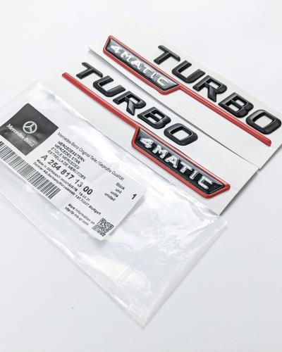 Mercedes Benz Gloss Black Red TURBO 4MATIC Letters Emblem Badges A2548171300