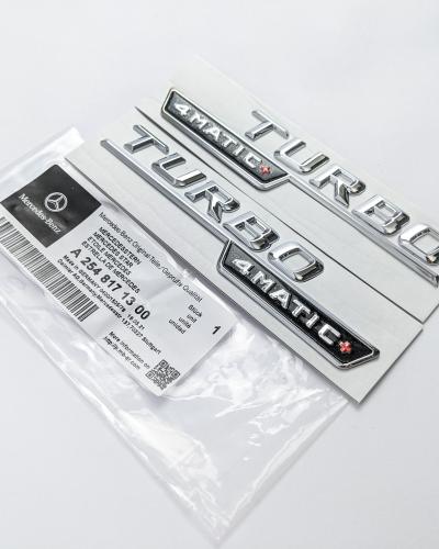 Mercedes Benz Chrome Silver TURBO 4MATIC+PLUS Letters Emblem Badges A2548171300