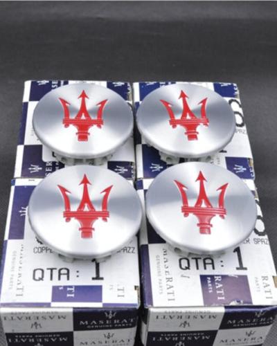 Set of 4 Genuine Maserati Granturismo Quattroporte Silver With Red Center Cap#82364606