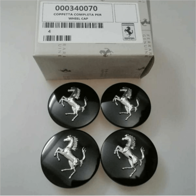 Ferrari 430 458 California Centre Wheel Caps Bright Black Kit