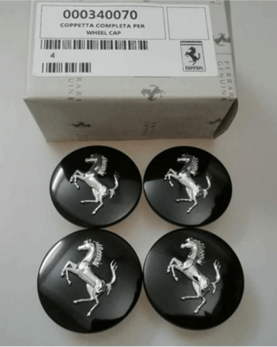 Ferrari 430 458 California Centre Wheel Caps Bright Black Kit