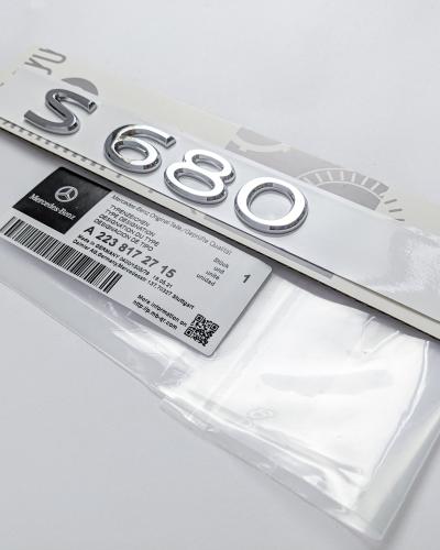 Mercedes-Benz Chrome Silver "S680" Rear Trunk Emblem Badge Logo A2238172715