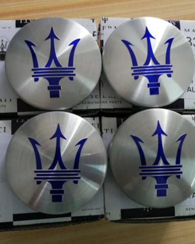 Genuine Maserati 2017 Quattroporte Bright Silver Blue Wheel Cap Kit 670095835