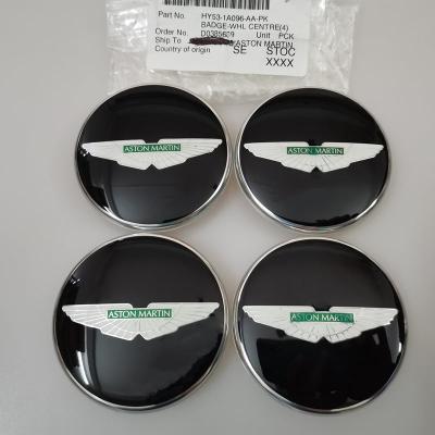 Set of 4 Genuine Aston Martin V8 Rapide Virage Green Wings Black Wheel Center Cap