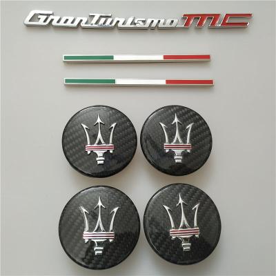 Maserati Granturismo MC Rear Badge&Flag Skirt Badge &Carbon Fiber Wheel Caps Kit