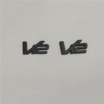 Aston martin V12 Metal Matte Black Emblem Badge Kit