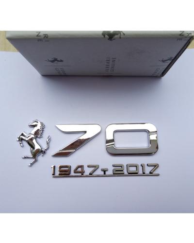 Ferrari 70th Anniversary LH RH Side Emblem Badge Chrome Set NEW P/N 89326100