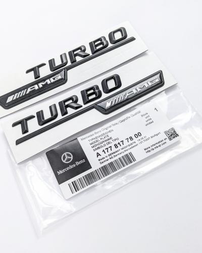 Mercedes Benz Gloss Black TURBO AMG Letters Emblem Badges A1778177800