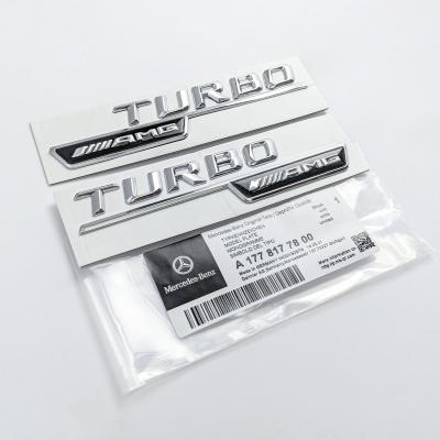 Mercedes Benz Chrome Silver TURBO AMG Letters Emblem Badges A1778177800