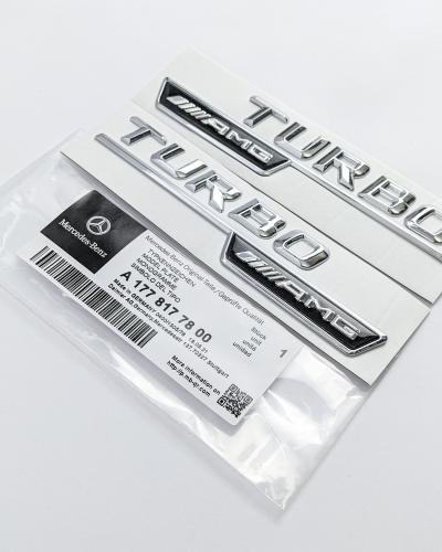 Mercedes Benz Chrome Silver TURBO AMG Letters Emblem Badges A1778177800
