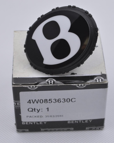 Genuine Bentley Flying Spur W12 Rear Hood Emblem Badge Black "B" 4W0853630C