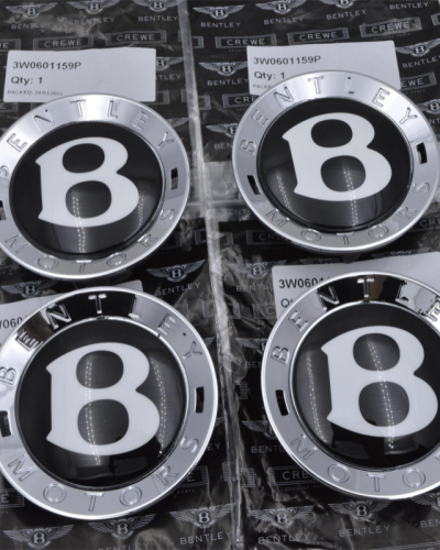 Set of 4 Genuine Bentley Continental GT Spur Mulsanne Centre Caps 3W0601159P