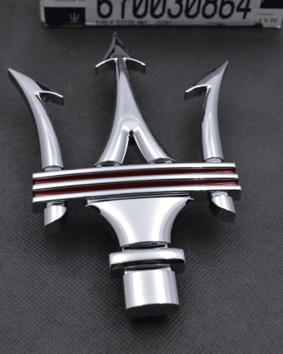 Genuine Maserati Chrome Red Front Grille Emblem Badge Oem 68337300 (1PC)