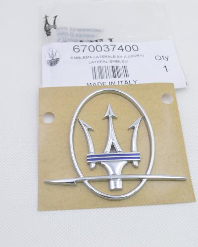 Maserati 2017 Quattroporte Ghibli Trident left&Right Side Emblem Badge Blue