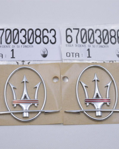 Maserati Quattroporte GranTurismo GTS Trident RH&LH Side Emblem Badge With Red