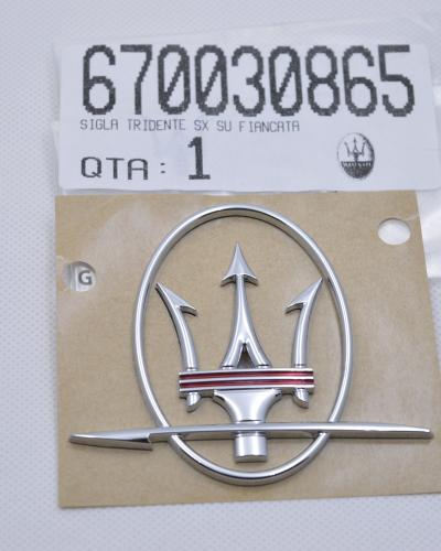 Maserati Quattroporte GranTurismo GTS Trident RH&LH Side Emblem Badge With Red