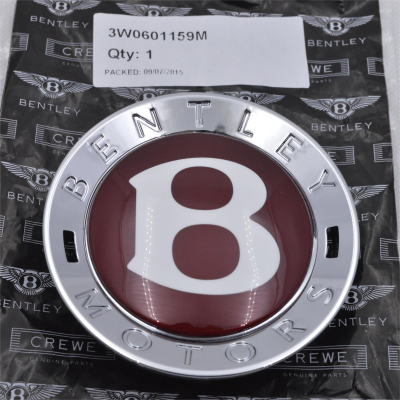 Genuine Bentley Centre Cap Red"B" Continental GT Spur GTC 1 Piece 3W0601159M