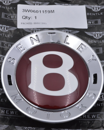 Genuine Bentley Centre Cap Red"B" Continental GT Spur GTC 1 Piece 3W0601159M