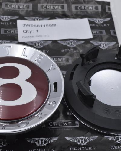 Genuine Bentley Centre Cap Red"B" Continental GT Spur GTC Kit 3W0601159M