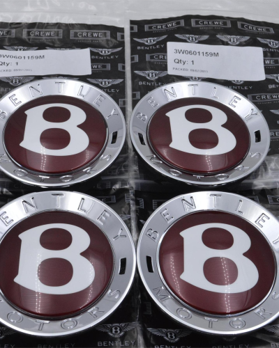 Genuine Bentley Centre Cap Red"B" Continental GT Spur GTC Kit 3W0601159M
