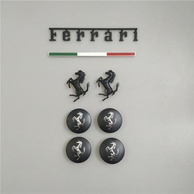 Ferrari Roma Italy badge&Rear Horse Badge Script & Wheel Caps Matte Black Kit