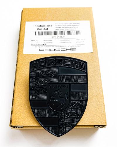 Porsche Refinished Black Custom Hood Crest Emblem Badge 9P1853601