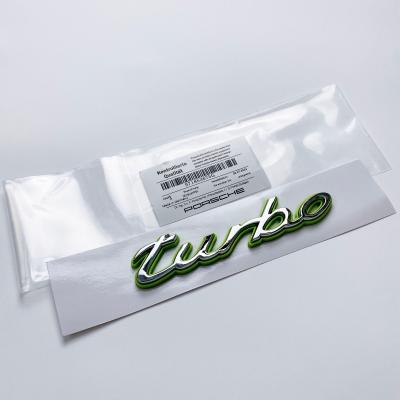 Porsche "Turbo" Rear Emblem Badge Logo Nameplate Letter Green Base Sliver 971853675G
