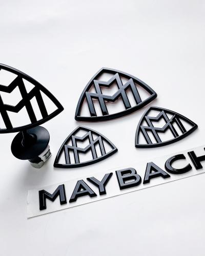 5pcs Mercedes S Class Maybach AMG Fender Side Rear Trunk Hood Star Stand Up Emblems Badge