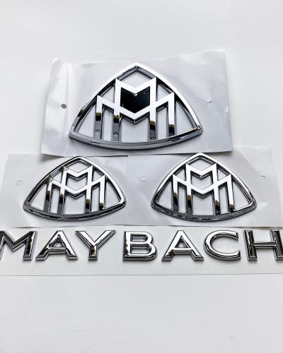 4pcs Mercedes S Class Maybach AMG Chrome Fender Side Rear Trunk Emblems Badge