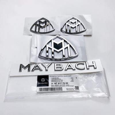 4pcs Mercedes S Class Maybach AMG Chrome Fender Side Rear Trunk Emblems Badge