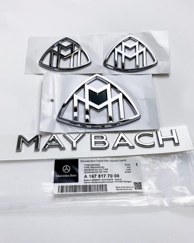 4pcs Mercedes S Class Maybach AMG Chrome Fender Side Rear Trunk Emblems Badge