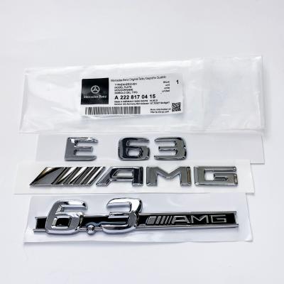 Mercedes Benz Chrome " E63+ AMG + 6.3 AMG" Letters Trunk Emblem Badge Sticker