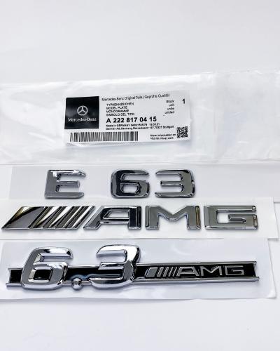 Mercedes Benz Chrome " E63+ AMG + 6.3 AMG" Letters Trunk Emblem Badge Sticker