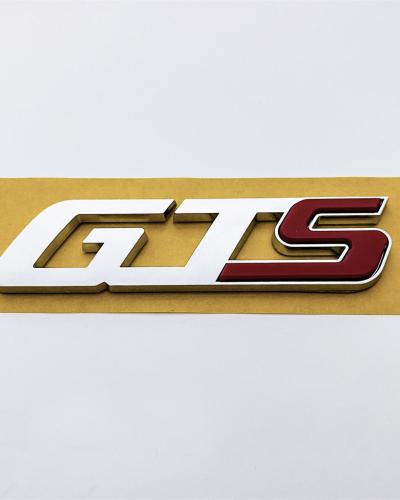 Maserati 2017 Quattroporte Ghibli GTS Sliver & Red Rear Script Badge Emblem