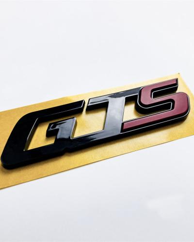 Maserati 2017 Quattroporte Ghibli GTS Rear Script Badge Emblem Black & Red