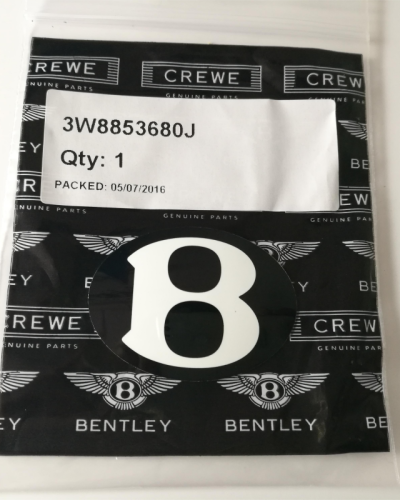 Bentley Continental Flying Spur Rear Hood Bonnet "B"badge 3W8853680J