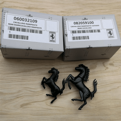 Ferrari 458 Italia&Spider Front&Rear Bumper Horse Badge Emblem Kit Gloss Black
