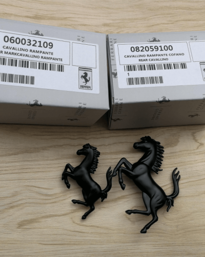 Ferrari 458 Italia&Spider Front&Rear Bumper Horse Badge Emblem Kit Gloss Black