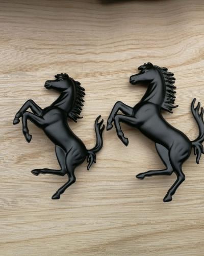 Ferrari 458 Italia&Spider Front&Rear Bumper Horse Badge Emblem Kit Gloss Black