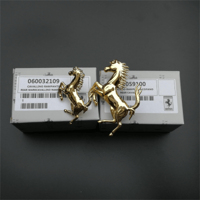 Ferrari 458 Italia&Spider Front&Rear Bumper Gold Horse Badge Emblem Kit