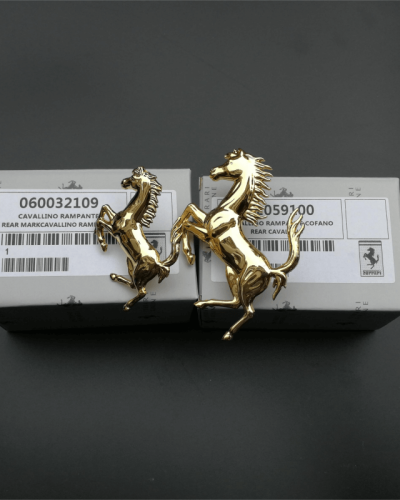 Ferrari 458 Italia&Spider Front&Rear Bumper Gold Horse Badge Emblem Kit