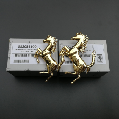 Ferrari California Front&Rear Bumper Horse Badg Emblem Kit Gold