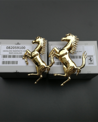Ferrari California Front&Rear Bumper Horse Badg Emblem Kit Gold