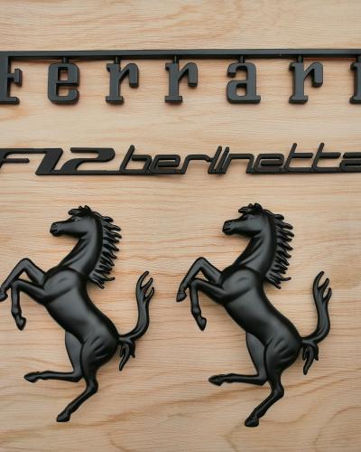 Ferrari F12 Kit Front & Rear Horse emblem Script Badge Emblem Matte