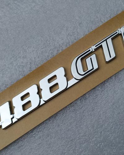 Ferrari 488 GTB Silver Rear Badge Emblem